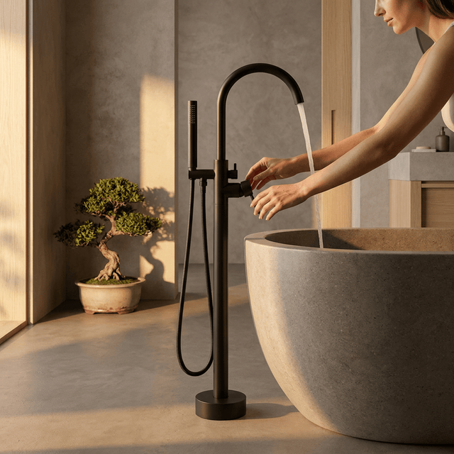 Torneira para Banheira de Piso Monocomando Veller Torneira de Piso para Banheira Artificio Lar