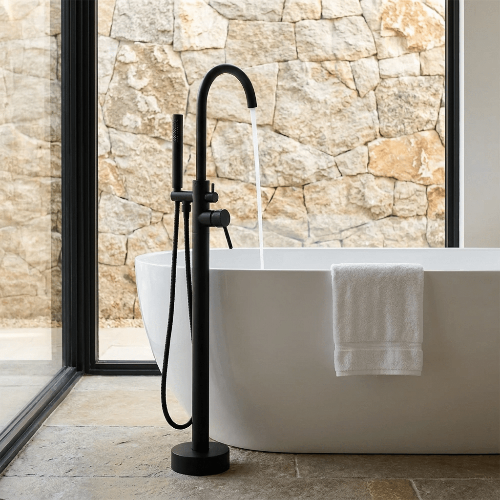 Torneira para Banheira de Piso Monocomando Veller Torneira de Piso para Banheira Artificio Lar