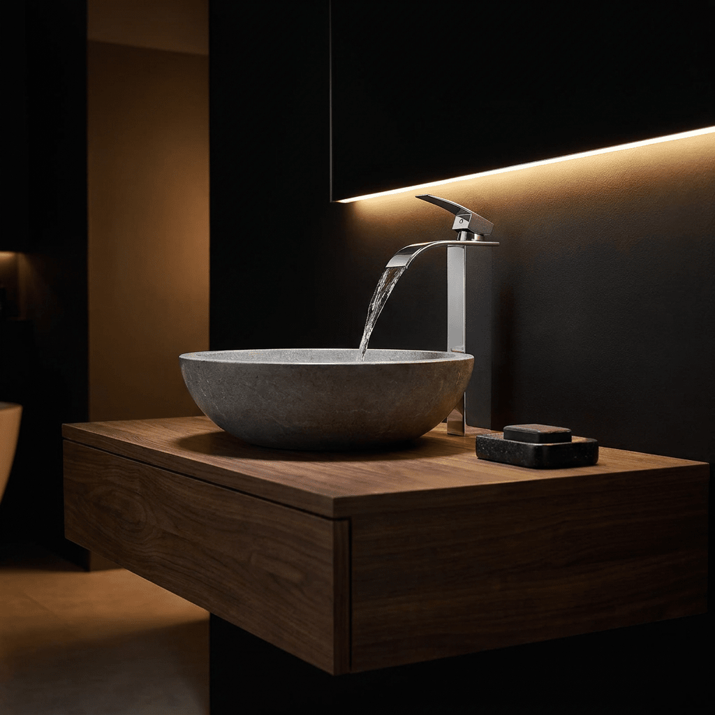 Torneira para Banheiro Bica Alta Monocomando Cascata Fluence Bathroom Suites Artificio Lar