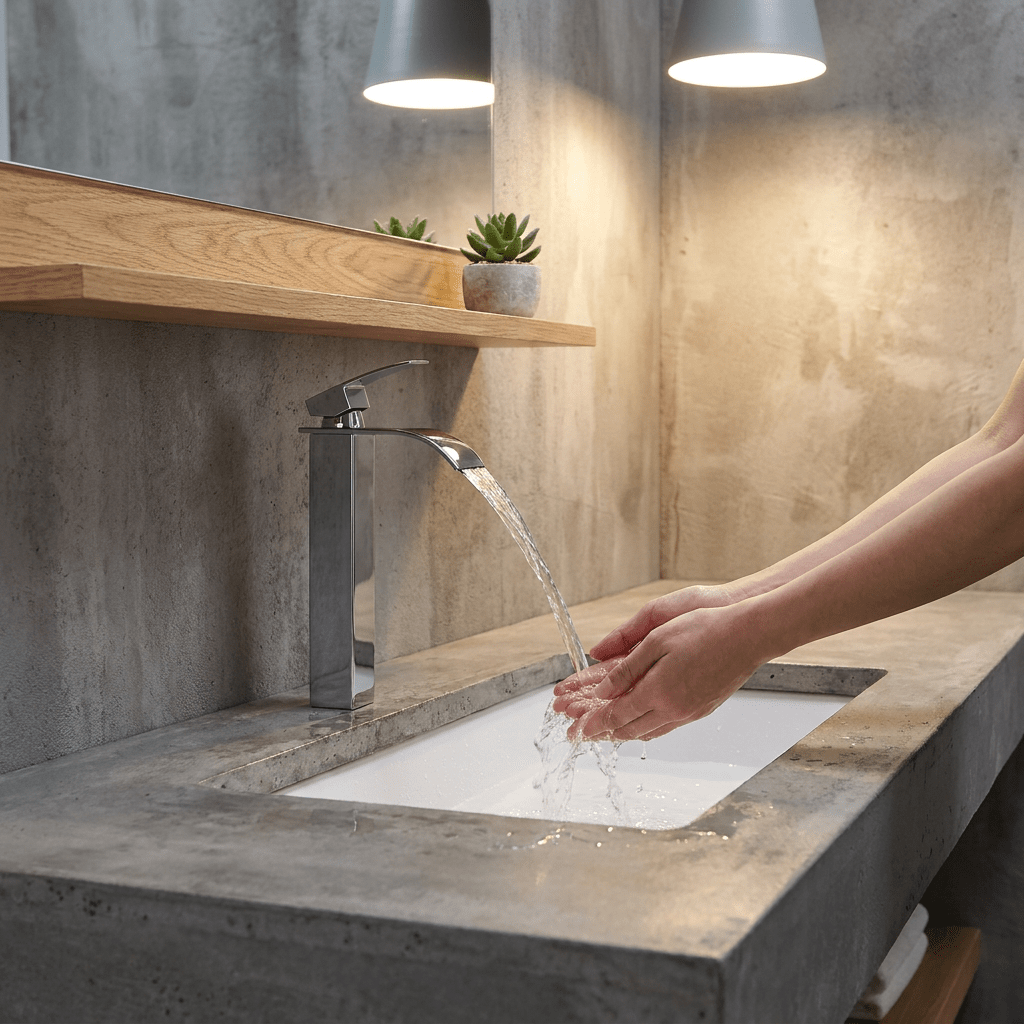 Torneira para Banheiro Bica Alta Monocomando Cascata Fluence Bathroom Suites Artificio Lar