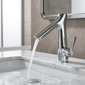 Torneira para Banheiro Bica Alta Monocomando Rose Bathroom Suites Artificio Lar Cromado 