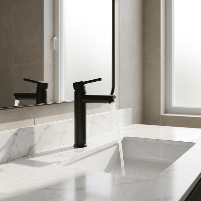 Torneira para Banheiro Bica Alta Monocomando Veltrix Bathroom Suites Artificio Lar Preto Fosco