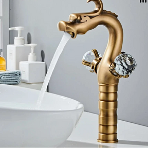Torneira Para Banheiro de Bancada Dragon Luxury Torneira Para Banheiro de Bancada Dragon Luxury Artificio Lar Dourado Old Alta 