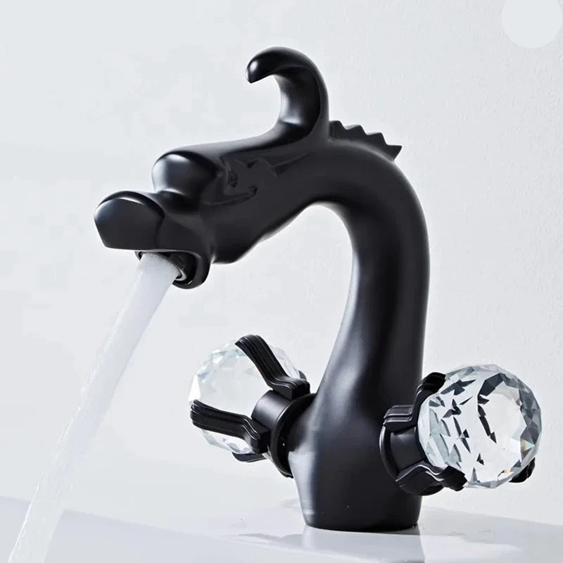 Torneira Para Banheiro de Bancada Dragon Luxury Torneira Para Banheiro de Bancada Dragon Luxury Artificio Lar Preto Curto 