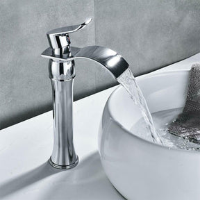 Torneira Para Banheiro Dourada Bica Alta Monocomando Cascata Luxo Misturador Sinko Torneira Para Banheiro Dourada Bica Alta Monocomando Cascata Luxo Misturador Sinko Artificio Lar Cromado A 