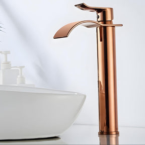 Torneira Para Banheiro Dourada Bica Alta Monocomando Cascata Luxo Misturador Sinko Torneira Para Banheiro Dourada Bica Alta Monocomando Cascata Luxo Misturador Sinko Artificio Lar 