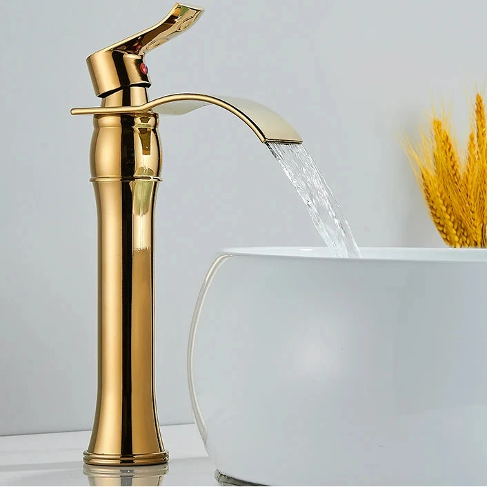 Torneira Para Banheiro Dourada Bica Alta Monocomando Luxo Misturador Beeno Torneira Para Banheiro Dourada Bica Alta Monocomando Luxo Misturador Beeno Artificio Lar 