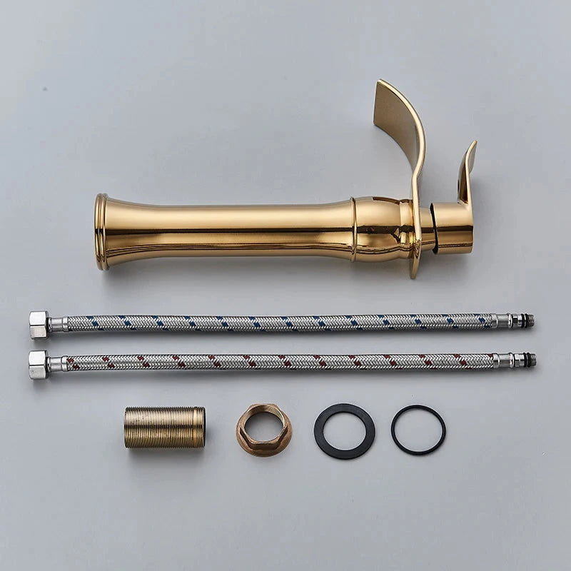 Torneira Para Banheiro Dourada Bica Alta Monocomando Luxo Misturador Beeno Torneira Para Banheiro Dourada Bica Alta Monocomando Luxo Misturador Beeno Artificio Lar 