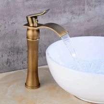 Torneira Para Banheiro Dourada Bica Alta Monocomando Luxo Misturador Beeno Torneira Para Banheiro Dourada Bica Alta Monocomando Luxo Misturador Beeno Artificio Lar Antique Brass 