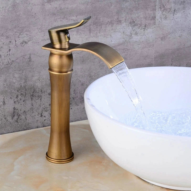 Torneira Para Banheiro Dourada Bica Alta Monocomando Luxo Misturador Beeno Torneira Para Banheiro Dourada Bica Alta Monocomando Luxo Misturador Beeno Artificio Lar Antique Brass 