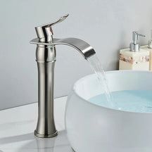 Torneira Para Banheiro Dourada Bica Alta Monocomando Luxo Misturador Beeno Torneira Para Banheiro Dourada Bica Alta Monocomando Luxo Misturador Beeno Artificio Lar Nikel Escovado 