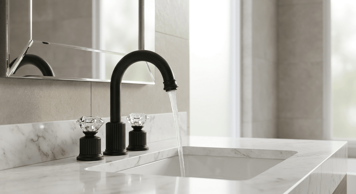 Torneira para Banheiro Kristalux Bathroom Suites Artificio Lar Preto Fosco