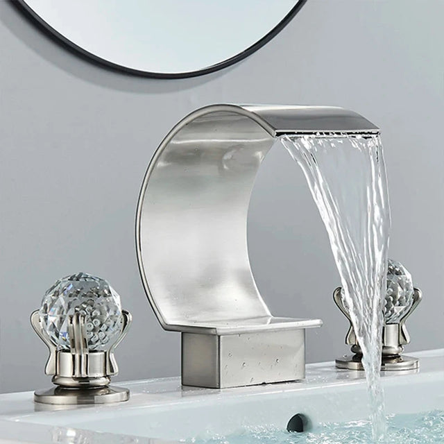 Torneira Para Banheiro Misturador Duplo Comando Cascata Orlando Torneira Para Banheiro Misturador Duplo Comando Cascata Orlando Artificio Lar Nickel