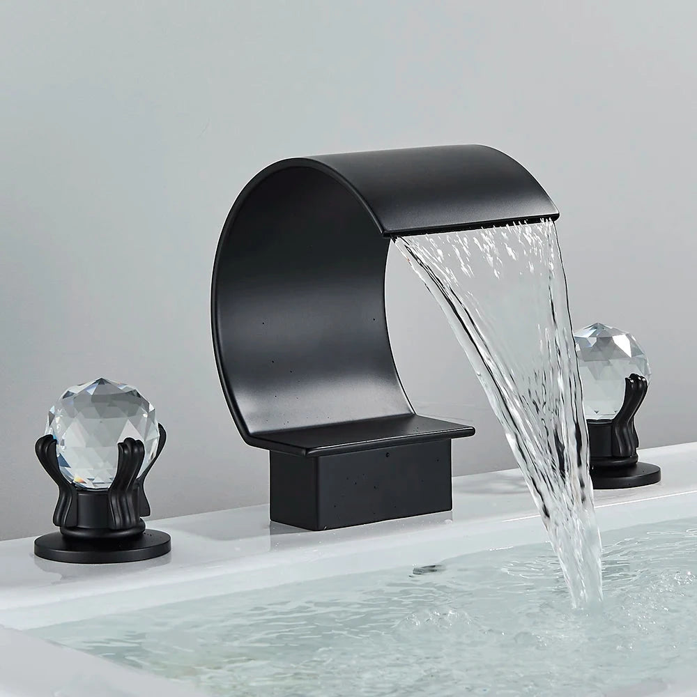 Torneira Para Banheiro Misturador Duplo Comando Cascata Orlando Torneira Para Banheiro Misturador Duplo Comando Cascata Orlando Artificio Lar Preto
