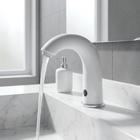Torneira para Banheiro Monocomando Automática AquaSense Bathroom Suites Artificio Lar Branco 
