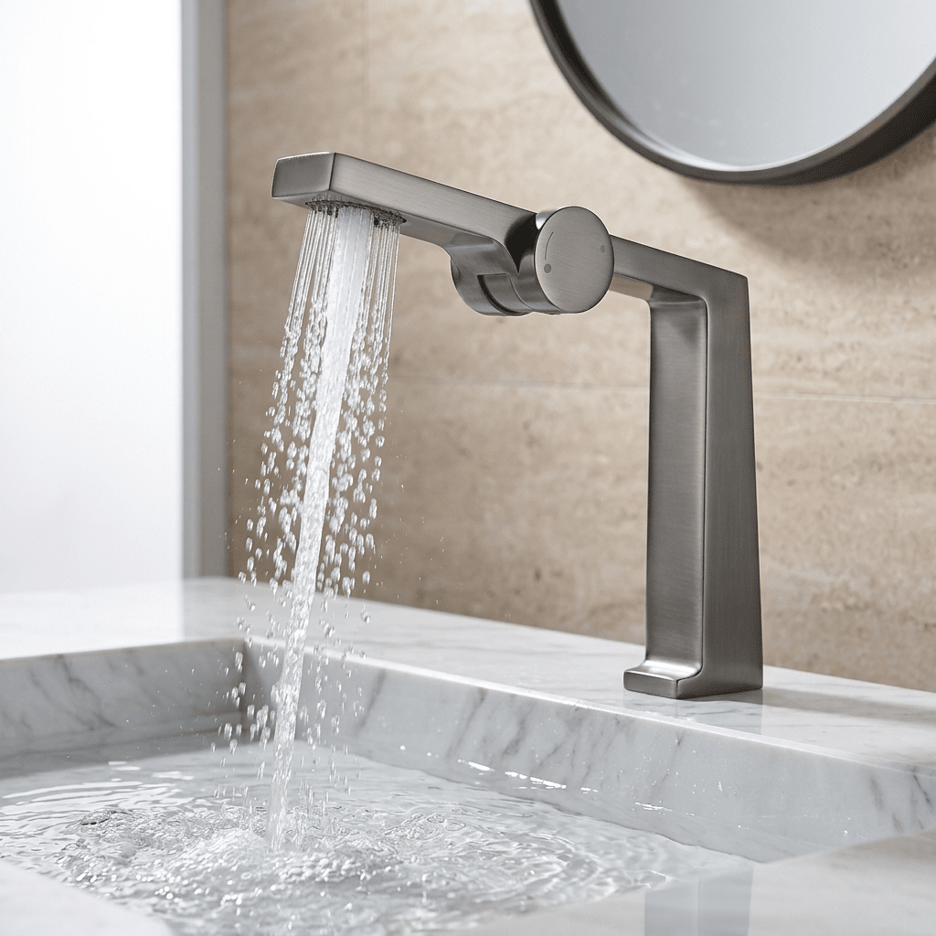 Torneira para Banheiro Monocomando Cascata Bica Alta LuxFlow Torneira para Banheiro Artificio Lar Grafite 