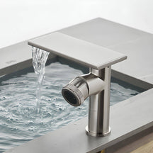 Torneira Para Banheiro Monocomando Cascata Empiry torneira para banheiro Artificio Lar Níquel Escovado/Baixa 