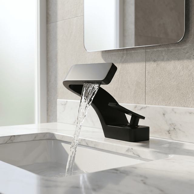 Torneira para Banheiro Monocomando Cascata Nexara Torneira para Banheiro Artificio Lar Preto Fosco