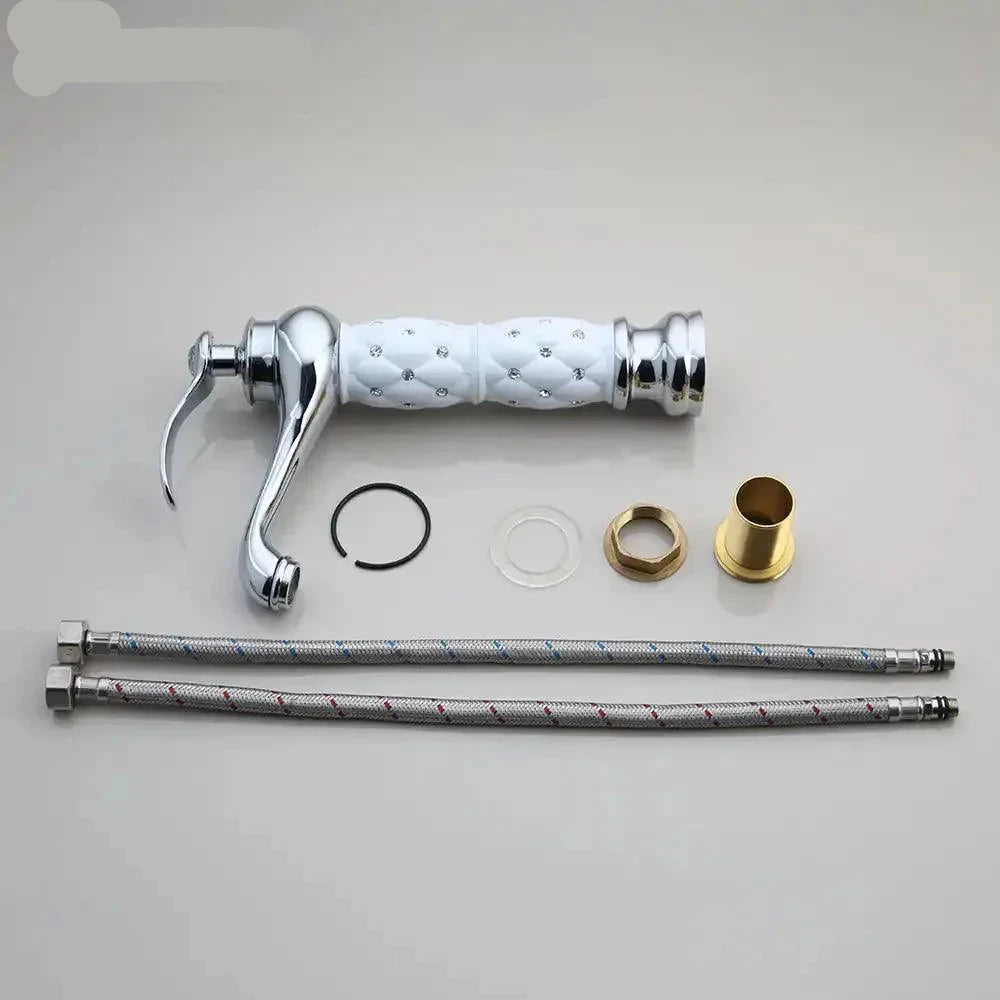 Torneira Para Banheiro Monocomando Com Cristais Siren Torneira Para Banheiro Monocomando Com Cristais Siren Artificio Lar 