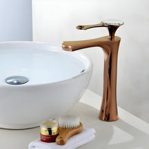 Torneira Para Banheiro Monocomando Com Cristal Realy Torneira Para Banheiro Monocomando Com Cristal Realy Artificio Lar Rose Gold Alta 