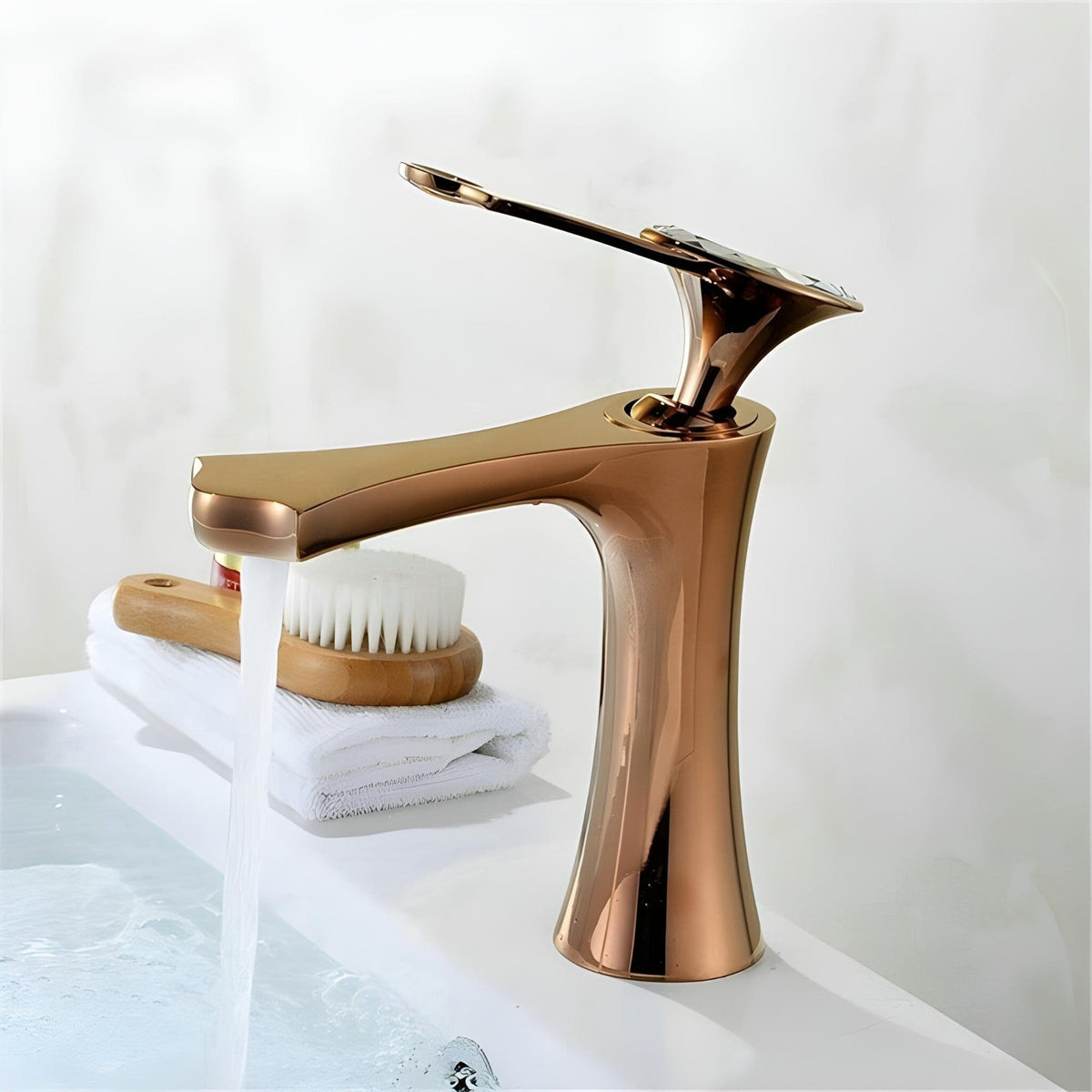 Torneira Para Banheiro Monocomando Com Cristal Realy Torneira Para Banheiro Monocomando Com Cristal Realy Artificio Lar Rose Gold Baixa 