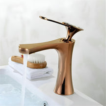 Torneira Para Banheiro Monocomando Com Cristal Realy Torneira Para Banheiro Monocomando Com Cristal Realy Artificio Lar Rose Gold Baixa 