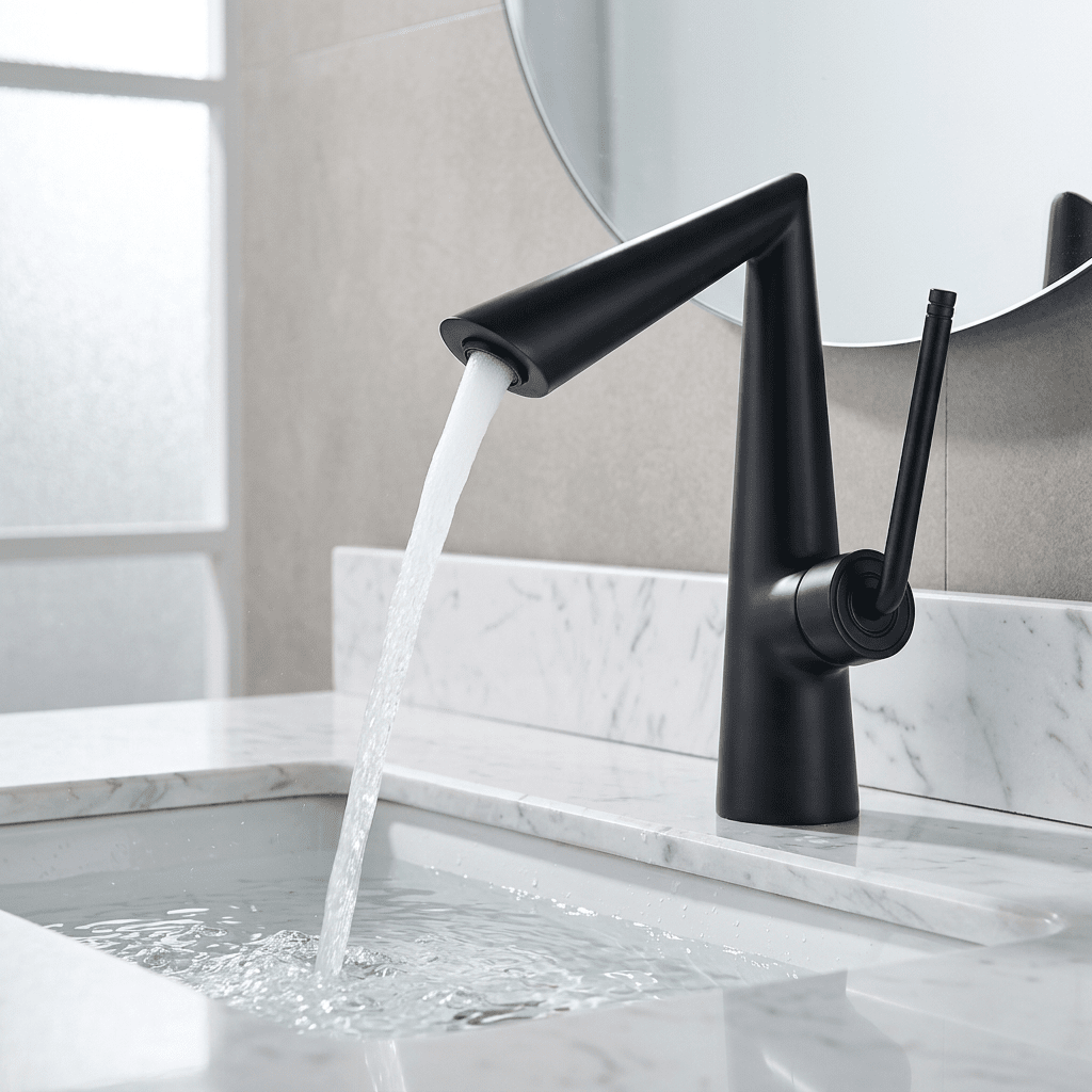 Torneira para Banheiro Monocomando Elegance Torneira para Banheiro Monocomando Elegance Artificio Lar Preto Fosco 