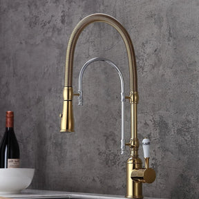 Torneira Para Cozinha Gourmet de Bancada A´qua Antique Torneira Para Cozinha de Bancada A´qua Antique Artificio Lar Gold chrome 