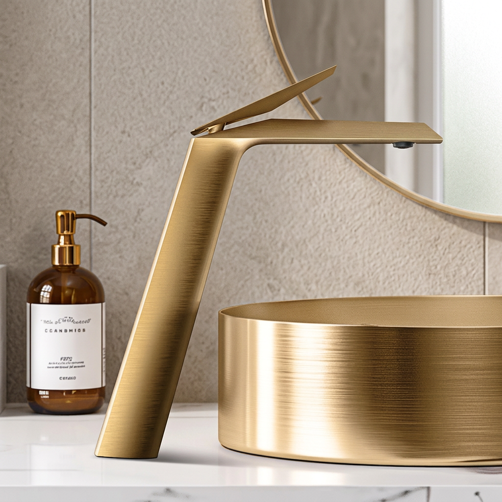 Torneira Cascata LuxoFlux - Dourado Escovado