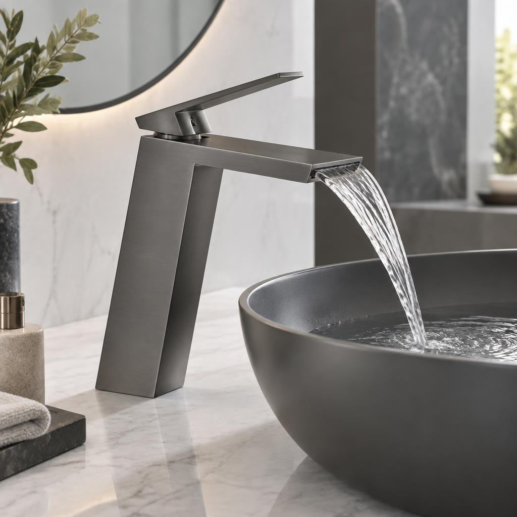 Torneira Cascata LuxoFlux Cinza Chumbo